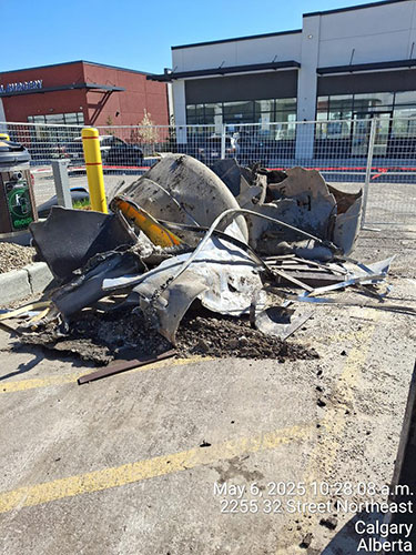  Image 1 - Molok Bin Installation Fire Damage installed by 2 Sons Excavating Calgary.